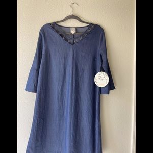 (2for $20) Beautiful Naïf denim color midi dress. Size M